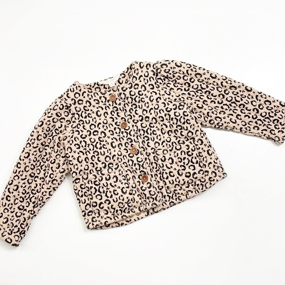 Jessica Simpson toddler girls animal print quilted jacket